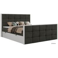 BOXBETT ALVIT DUO 180/200 - Dunkelgrau Velvet - Topper T25 - H3 - Dunkelgrau/Anthrazit, Kunststoff/Textil (180/200cm) - MKS