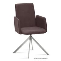 ARMLEHNSTUHL drehbar (4er-Set) Dreama 52x92x60 Edelstahl/Braun - Edelstahlfarben/Braun, Kunststoff (60/92/52cm) - 58aufmkessel