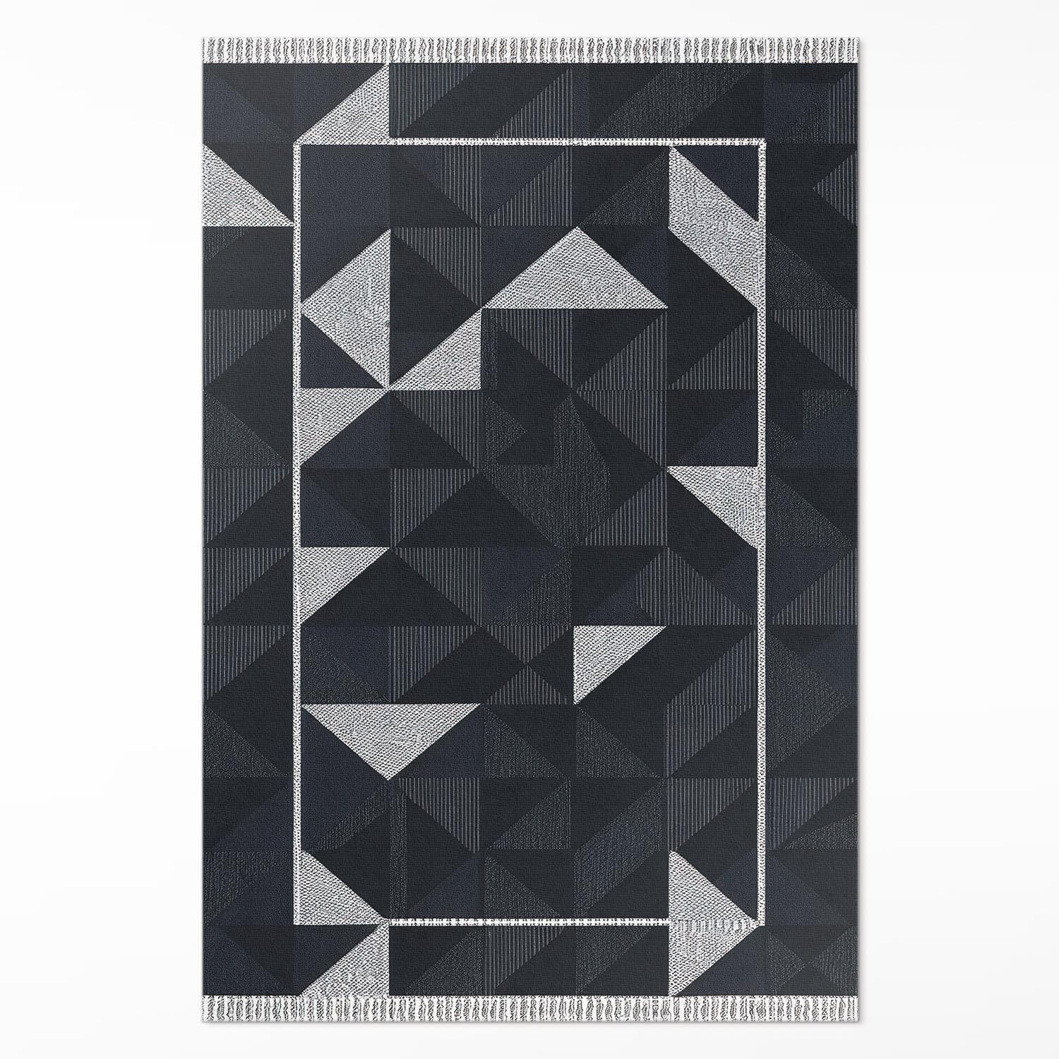 TEPPICH 60x90 cm Mosaik aus Geometrischen Formen Vintage Muster - Greige, Kunststoff (60/90cm) - Wallfluent