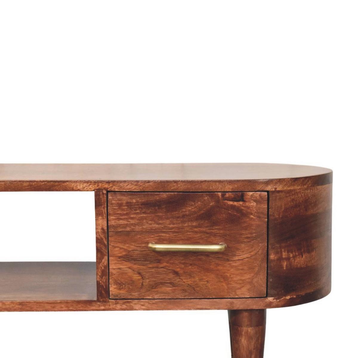MEDIENKONSOLE mit Wine-Wood-Oak-Finish, 2 Schubladen, 1 offene Ablage, dunkelbraun - Dunkelbraun, Holz (100/40/30cm) - Artisan Furniture