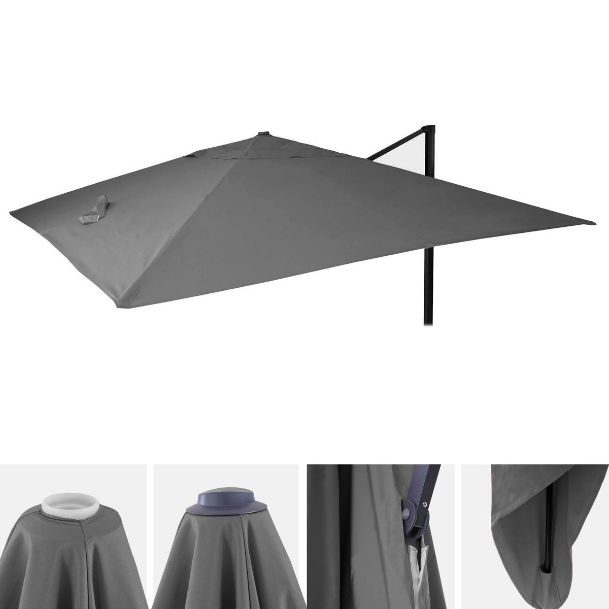 ERSATZ-BEZUG FÜR SCHIRM Anthrazit - Anthrazit, Textil (335/335cm) - MCW