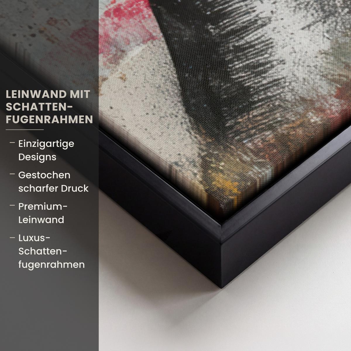 LEINWAND Bilder mit Rahmen - Hände - Herz - Straßenkunst - Graffiti - 60x90 - Multicolor, Textil (60/90cm) - MuchoWow