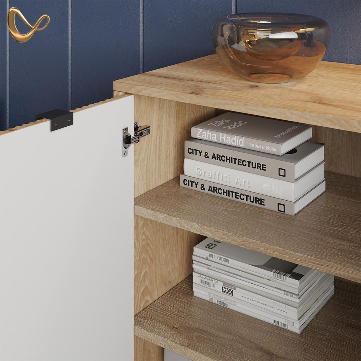 KOMMODE Aterno Viking Oak mit 2 Türen - Eichefarben, Holzwerkstoff (42/81.2/80cm) - Livinity®