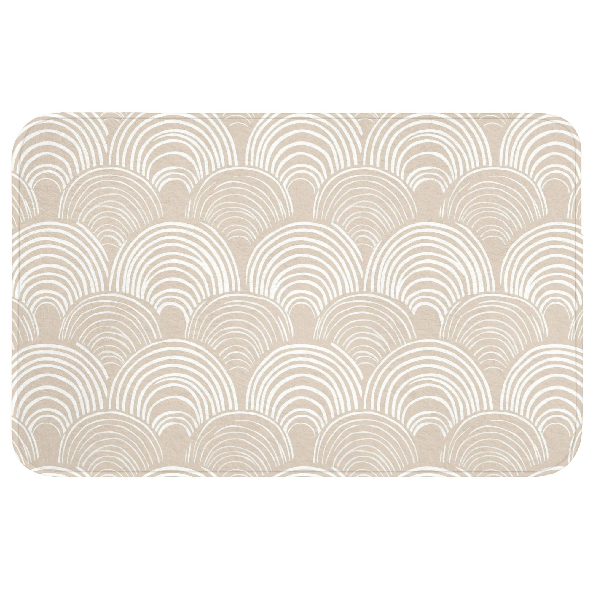 BADEMATTE Wellen - Textur - Beige Badvorleger 80x50 cm - Kaschmir, Textil (80/50cm) - OnlyWow
