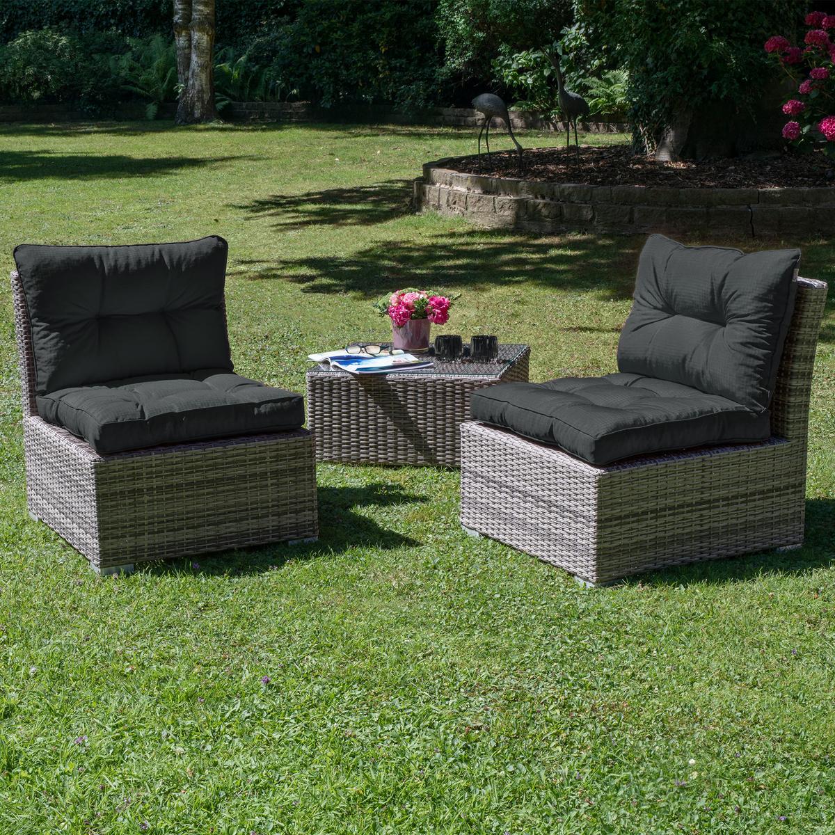LOUNGEKISSEN Xluna Rücken 50/40/12 cm Graphitgrau - Grau, Textil (50/40/12cm) - Beautissu 