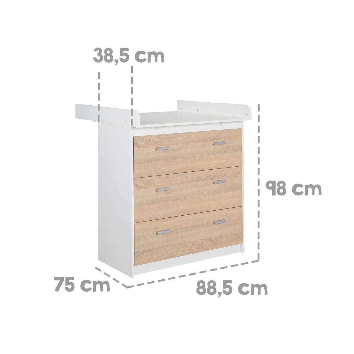 BABYZIMMER-SET Gabriella mit schmaler Wickelkommode 2-teilig - Multicolor, Holzwerkstoff (76/80/142cm) - Roba