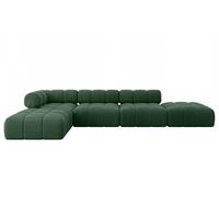 ECKSOFA modulares Sofa Kerru-L2 - 380x190x70 cm Grün Cord - Grün, Holzwerkstoff/Textil (380/190cm) - ALTDECOR