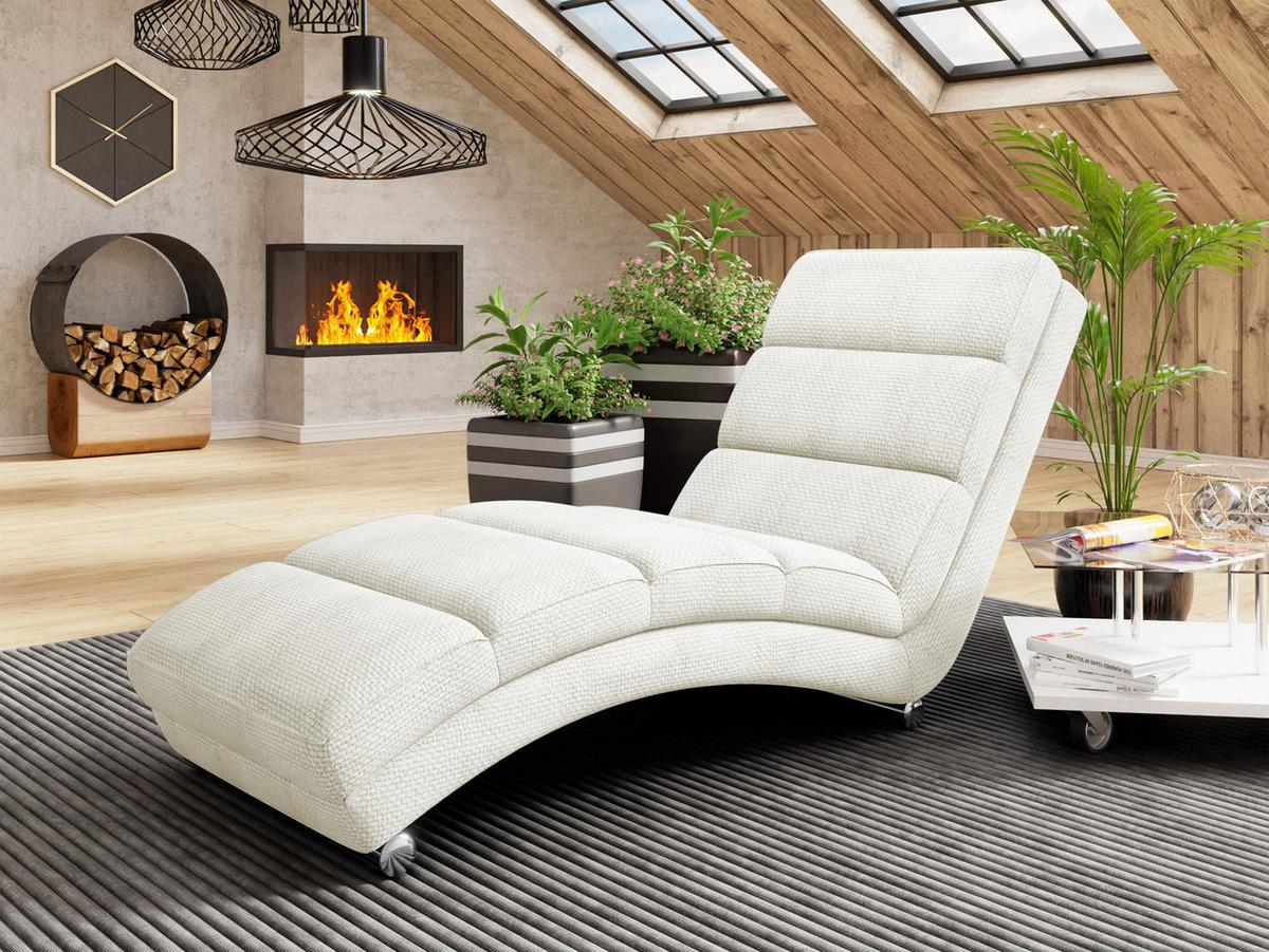 RELAXLIEGE Holiday - Ecru/Chromfarben, Holz/Textil (62/84/180cm) - MIRJAN24