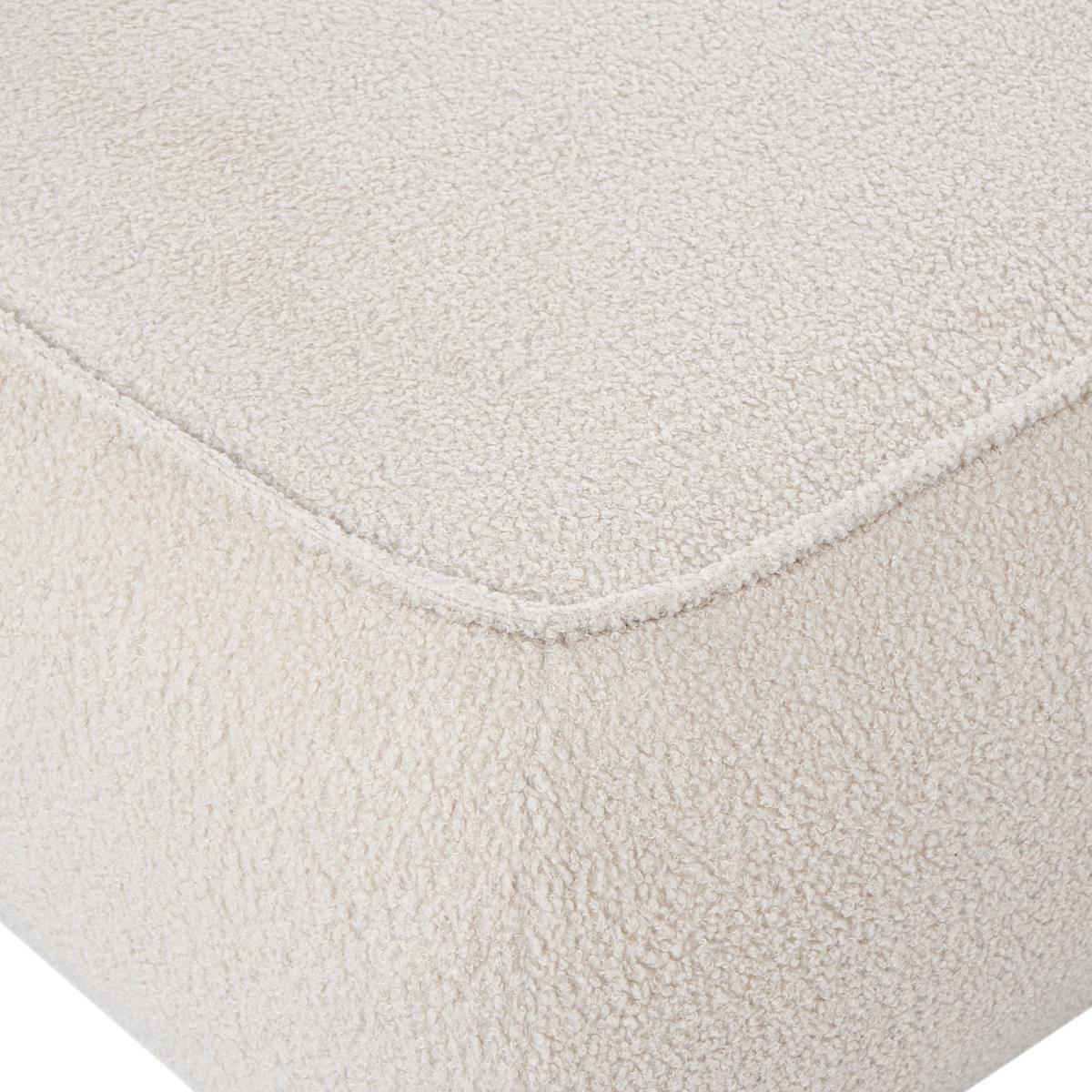 OTTOMANE Bouclé Cremeweiß Salla - Creme, Textil (96/43/78cm) - Beliani