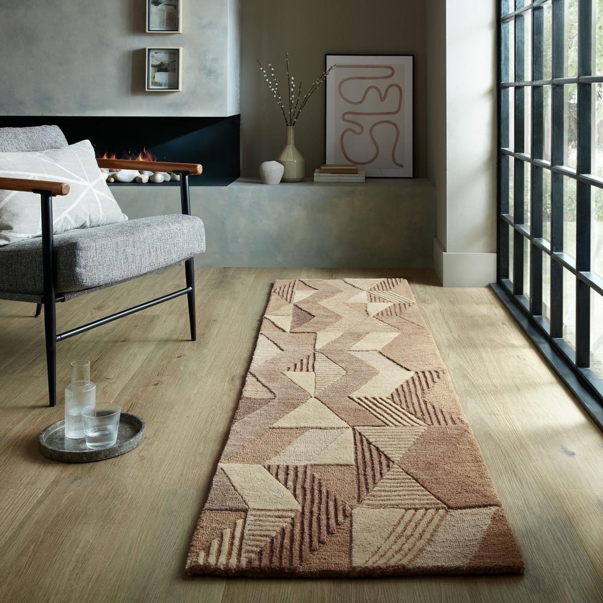 WOLLTEPPICH ESK, geometrisch, Braun, 60 x 230 cm - Braun, Textil (60/230cm) - KADIMA DESIGN