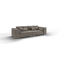 BIGSOFA Kami Microfaser Dunkelbeige - Beige/Silberfarben, Kunststoff/Textil (290/80/110cm) - S-Style Möbel