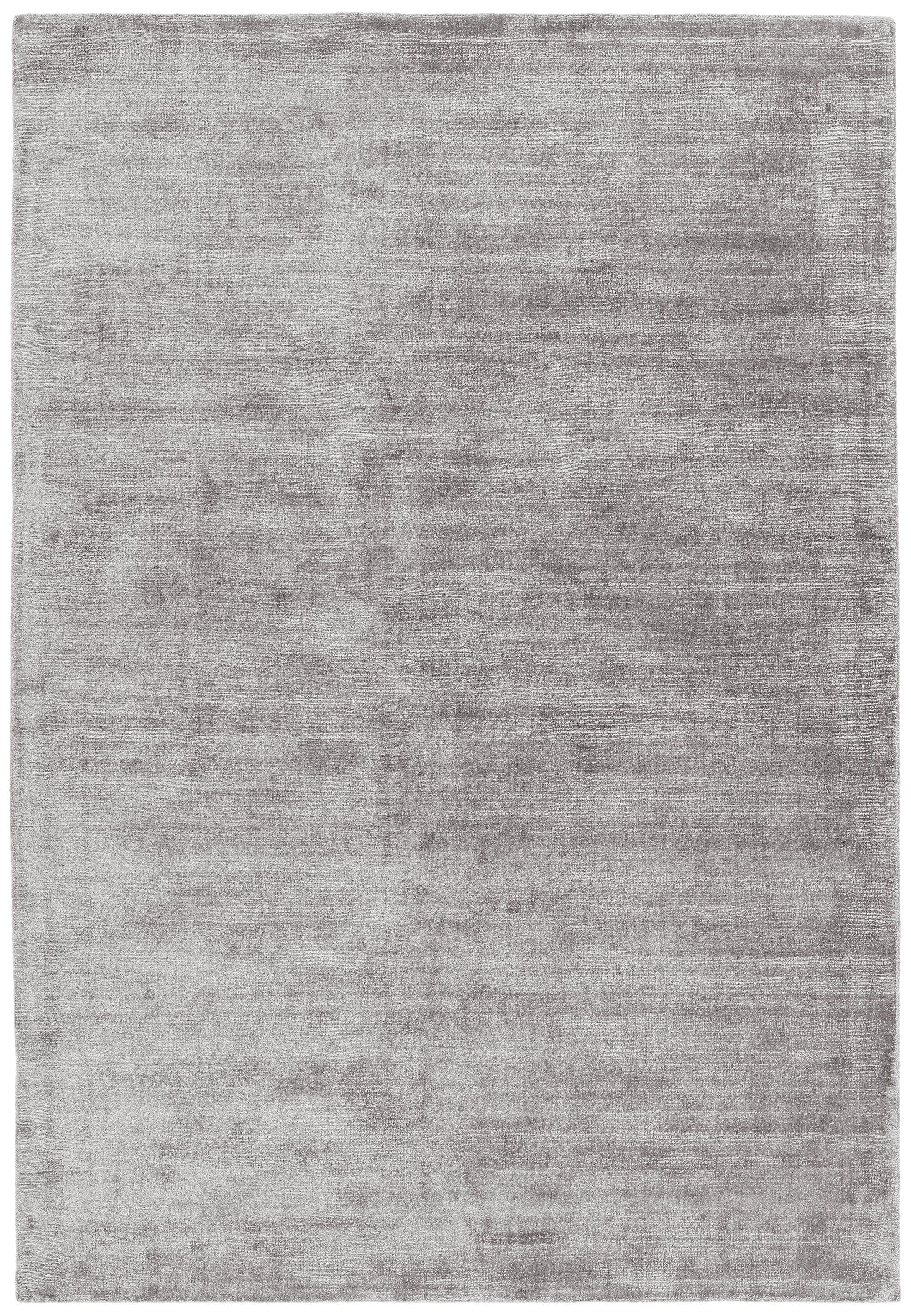 VISKOSETEPPICH handgewebt BARI, einfarbig, Silber, 160 x 230 cm - Silberfarben, Textil (230/160cm) - KADIMA DESIGN