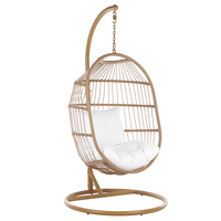 HÄNGESESSEL mit Gestell PE Rattan/Flechtseil natürlich 102 cm Alba - Beige, Kunststoff (102/200/102cm) - Beliani