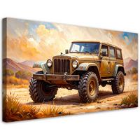 LEINWANDBILD Geländewagen 100x50cm - Beige, Textil (100/50cm) - Feeby
