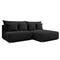 ECKSOFA L Form Ederra Dunkelgrau 208/190/91 cm – großes Sofa mit Schlaffunktion R - Dunkelgrau/Silberfarben, Textil/Metall (208/190cm) - AX Living
