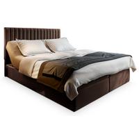 BOXBETT MURLO 180x200 cm mit Matratze und Topper - Braun - Braun, Holz (180/200cm) - MASSENO