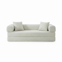 SCHLAFSOFA aus Cord in Beige 2-lagiges Design & zum Doppelbett ausklappbar - Beige, Textil (89/59/195cm) - Urban Meuble
