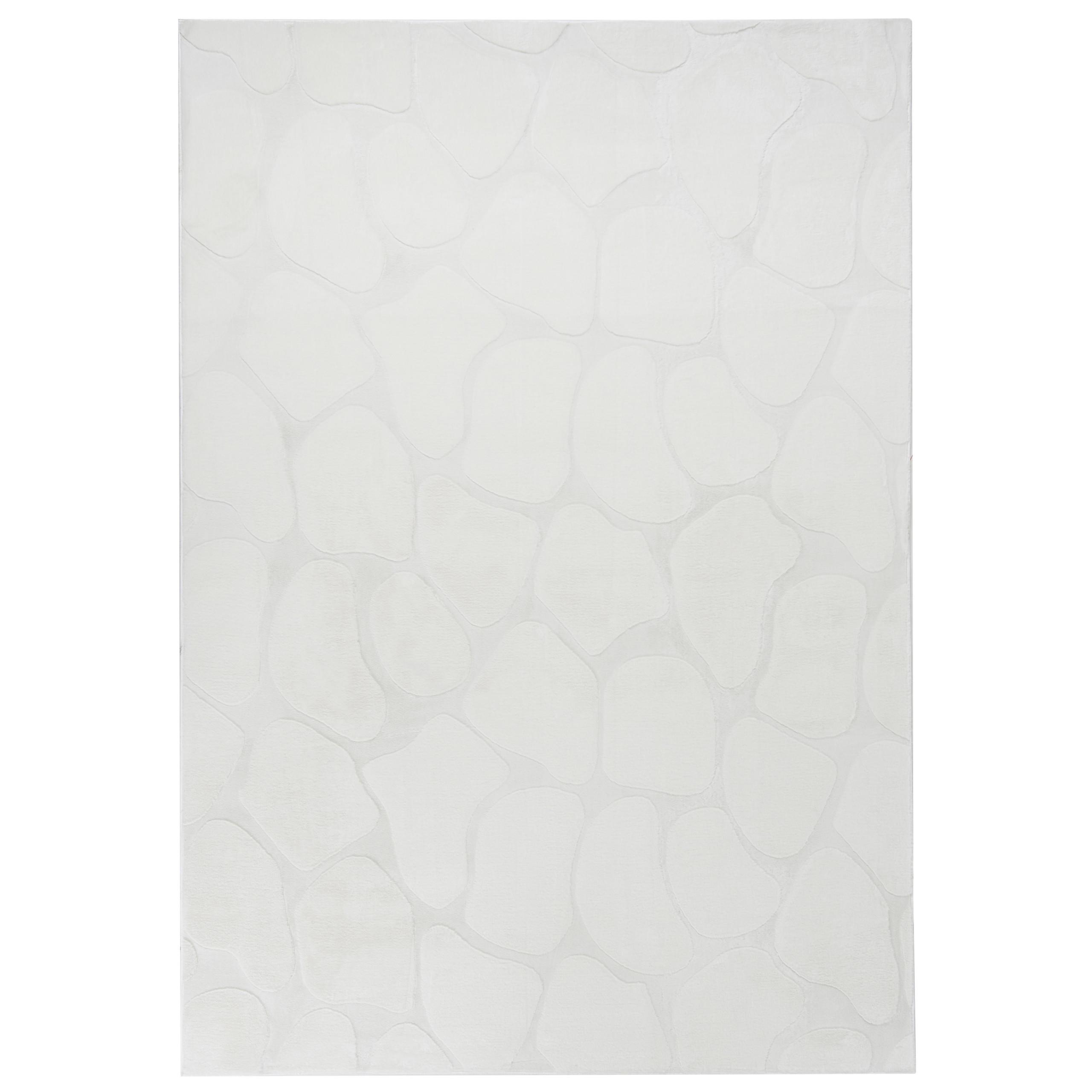 TEPPICH Cremeweiß 160/230 cm Kawi - Creme/Weiß, Textil (160/230cm) - Beliani