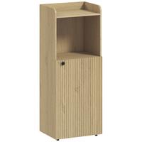BADEZIMMERSCHRANK Spanplatte MDF Eiche - Eichefarben/Schwarz, Holzwerkstoff/Metall (31/104/40cm) - HOMCOM