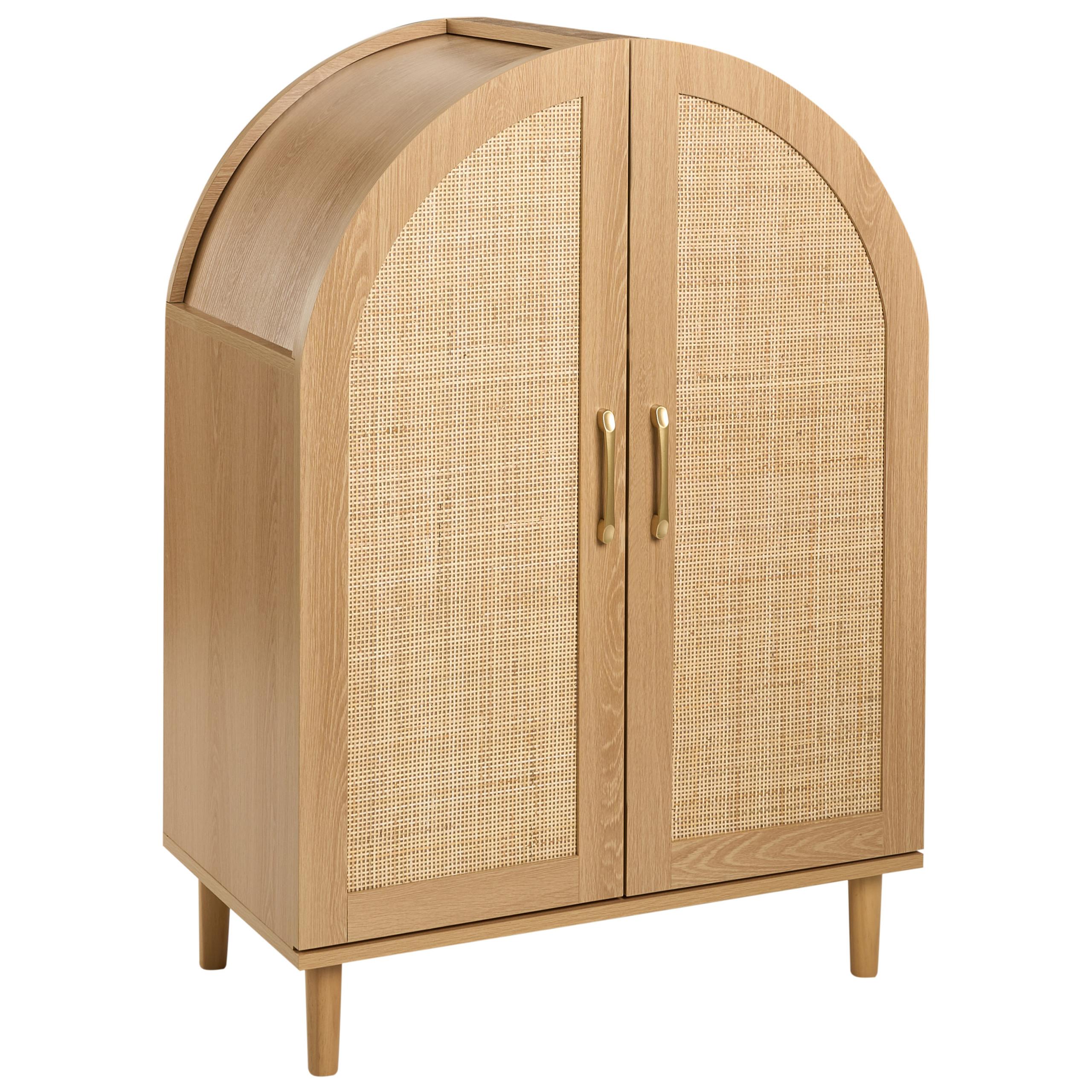 SCHUHSCHRANK Hellbraun Bicheno - Hellbraun/Braun, Holzwerkstoff (70/100/38cm) - Beliani
