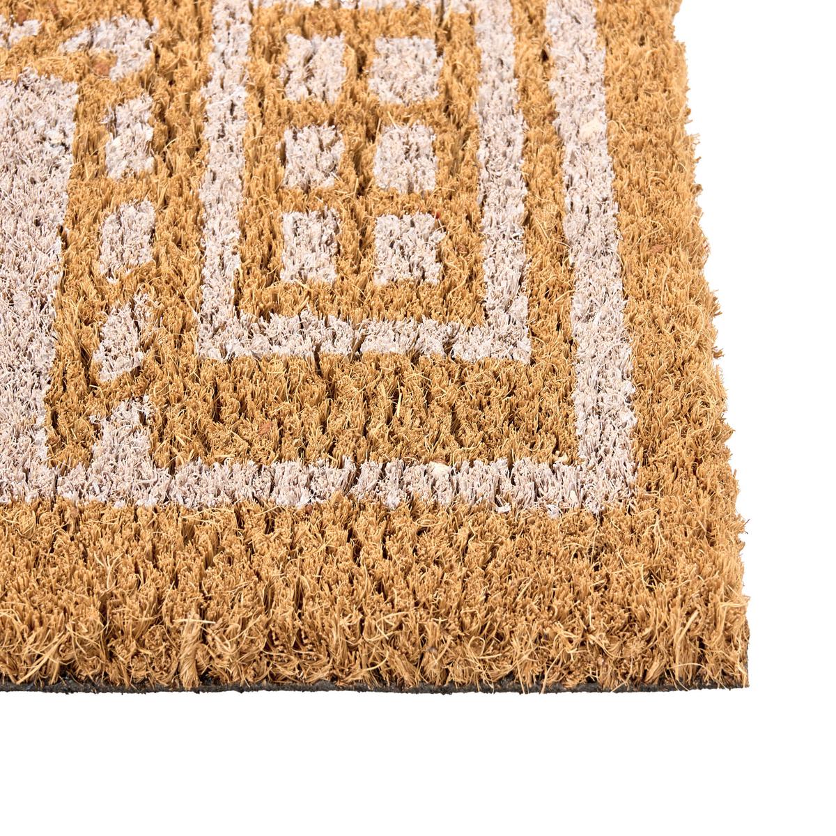 FUSSMATTE Naturfarben 60/90 cm Weihnachtsmotiv Kokosfasern Muhikap - Naturfarben, Textil (60/90cm) - Beliani