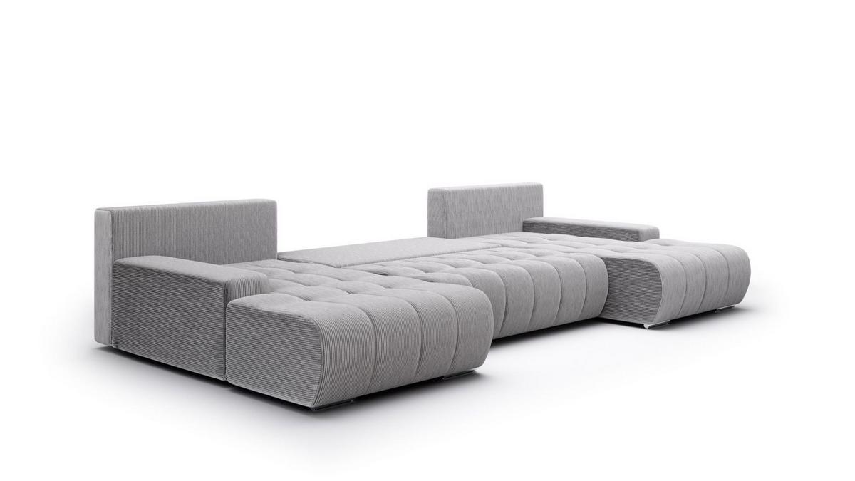 WOHNLANDSCHAFT Vogar In Poso - Hellgrau, Holzwerkstoff/Textil (350/85/185cm) - Fun Möbel