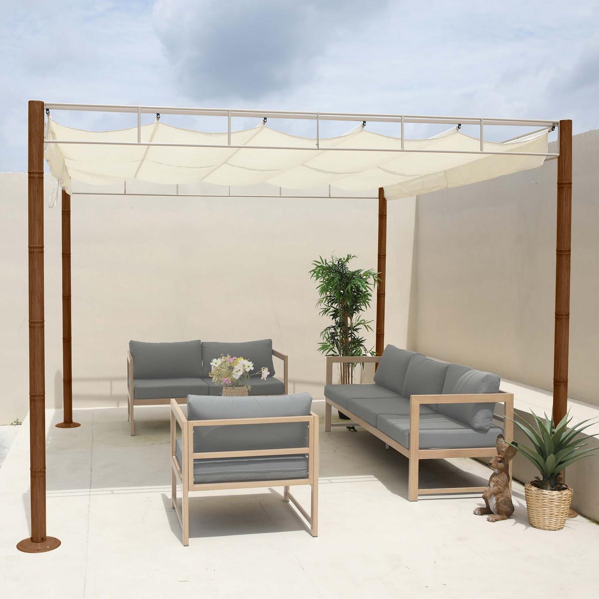 PERGOLA Weiß - Weiß, Textil (290/220/290cm) - MCW