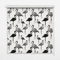 INNENROLLO - Fensterrollo - Rollo - 100x100 cm - Schwarze Flamingos - Schwarz, Kunststoff (100/100/0.5cm) - TULUP