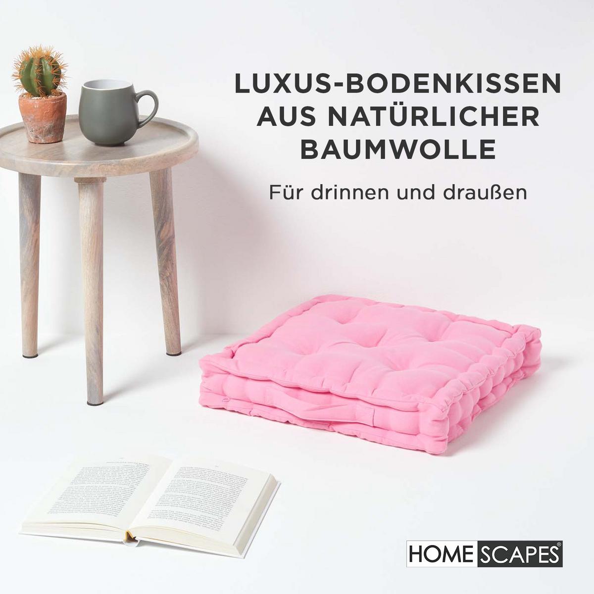 SITZKISSEN rosa 40/40/8 cm – Bodenkissen unifarben - Hellrosa, Textil (40/40/8cm) - Homescapes