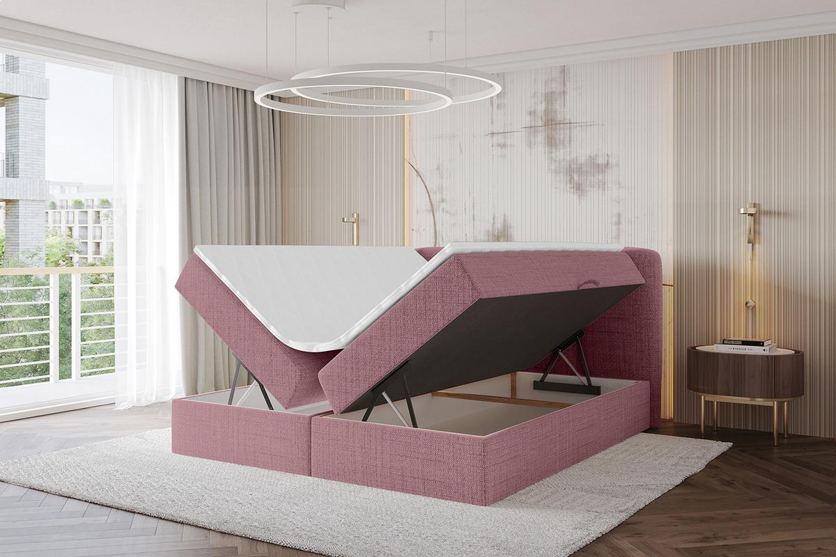 BOXBETT mit Matratze H4 - NINA - 180x200 cm - Altrosa - Pink, Holzwerkstoff (180/200cm) - ALTDECOR