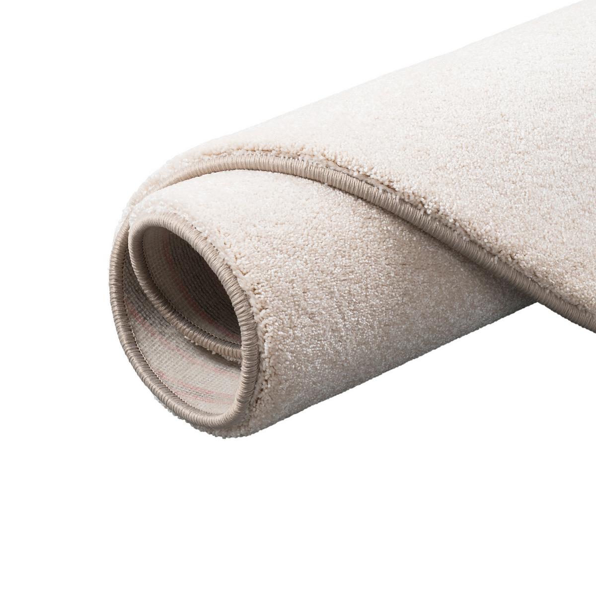 HOCHFLOR LUXUS VELOURS TEPPICH TOUCH RUND - Beige, Textil (100/100cm) - Snapstyle