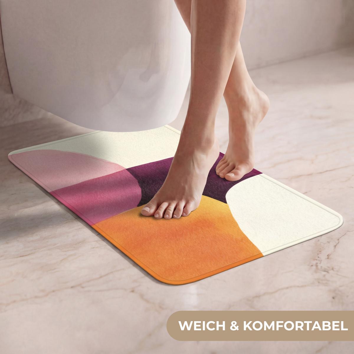 WC-VORLEGER Formen - Abstrakt - Farbenfroh WC Teppich 40x60 cm - Terracotta, Textil (40/1cm) - OnlyWow