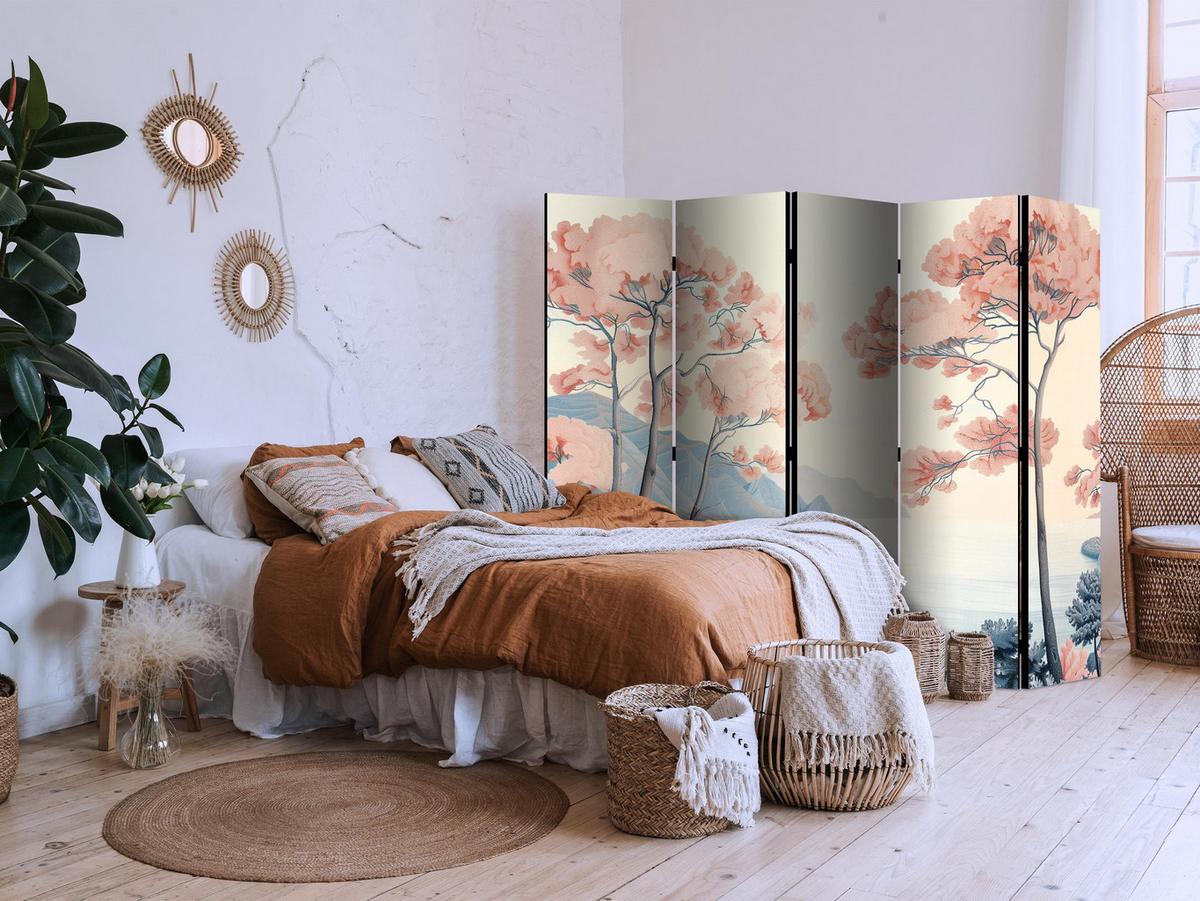PARAVENT Beidseitig Bedruckter 5-tlg 225x172 cm Ozeanklippen Landschaft - Multicolor, Holz/Textil (225/172/3cm) - Muralo