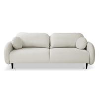 SCHLAFSOFA Bafra Hellbeige Velours - Ecru/Schwarz, Holz/Textil (232/92/102cm) - Selsey
