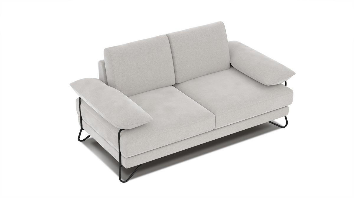 SOFA LORI 2-Sitzer, weiß - Schwarz/Weiß, Holzwerkstoff/Textil (185/87/96cm) - Wozimo