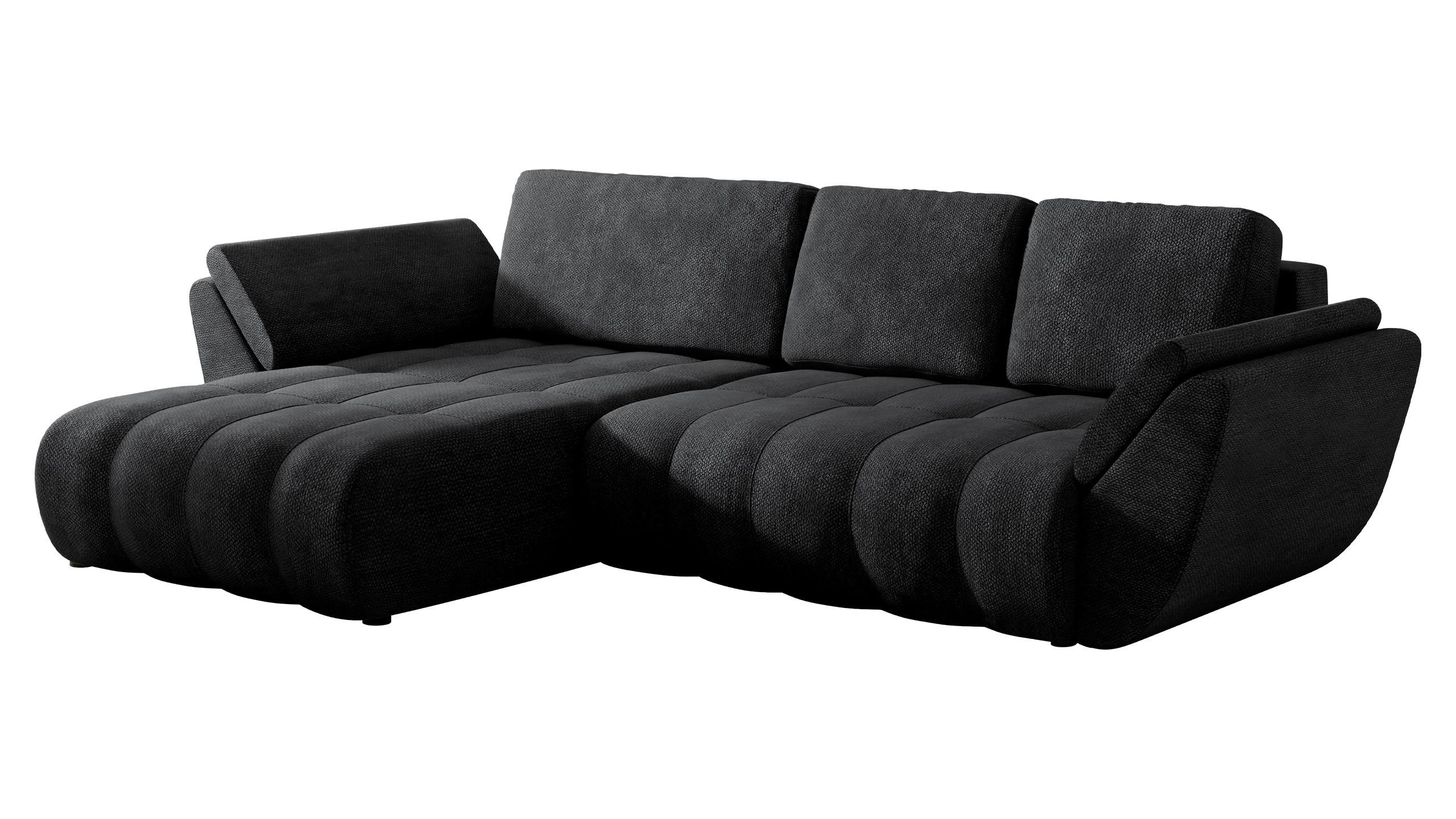 ECKSOFA Faro - Dunkelgrau/Schwarz, Holz/Kunststoff (283/195cm) - MIRJAN24