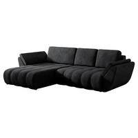 ECKSOFA Faro - Dunkelgrau/Schwarz, Holz/Kunststoff (283/195cm) - MIRJAN24