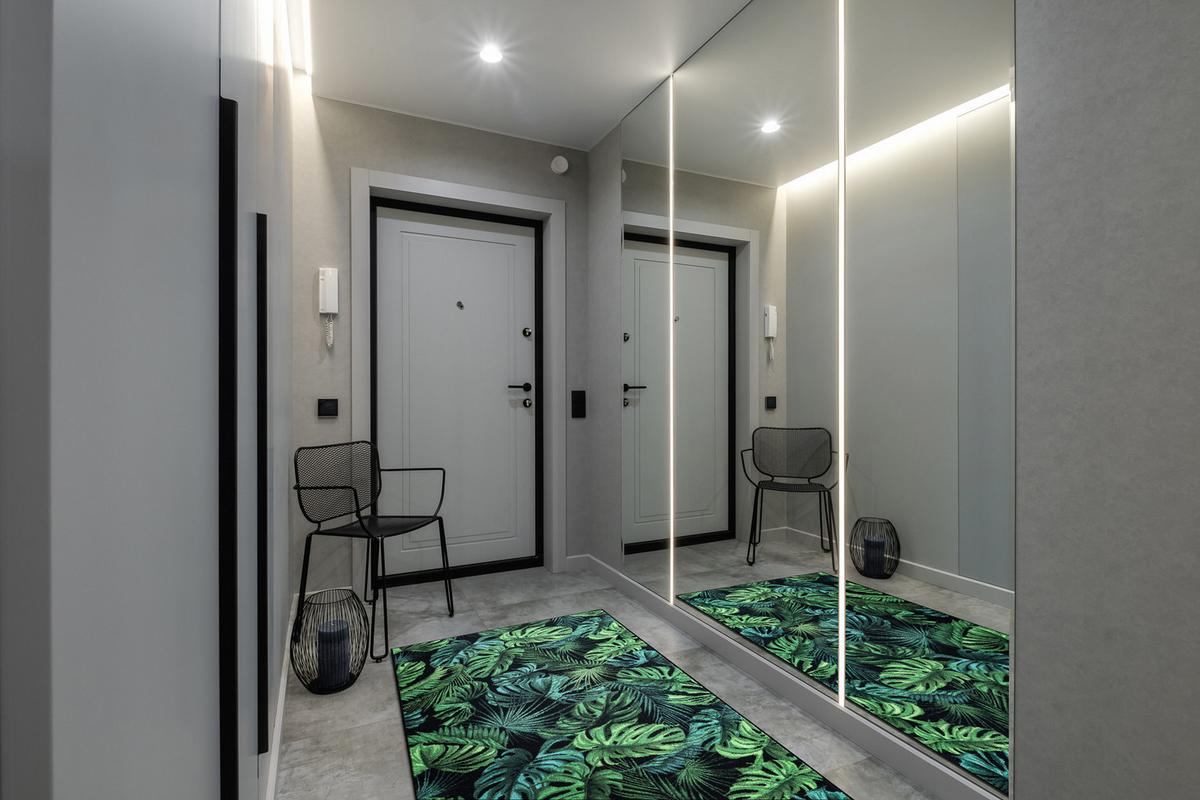 LÄUFER Antirutsch MONSTERA 100/130 cm - Pastellgrün, Textil (100/130cm) - rugsX