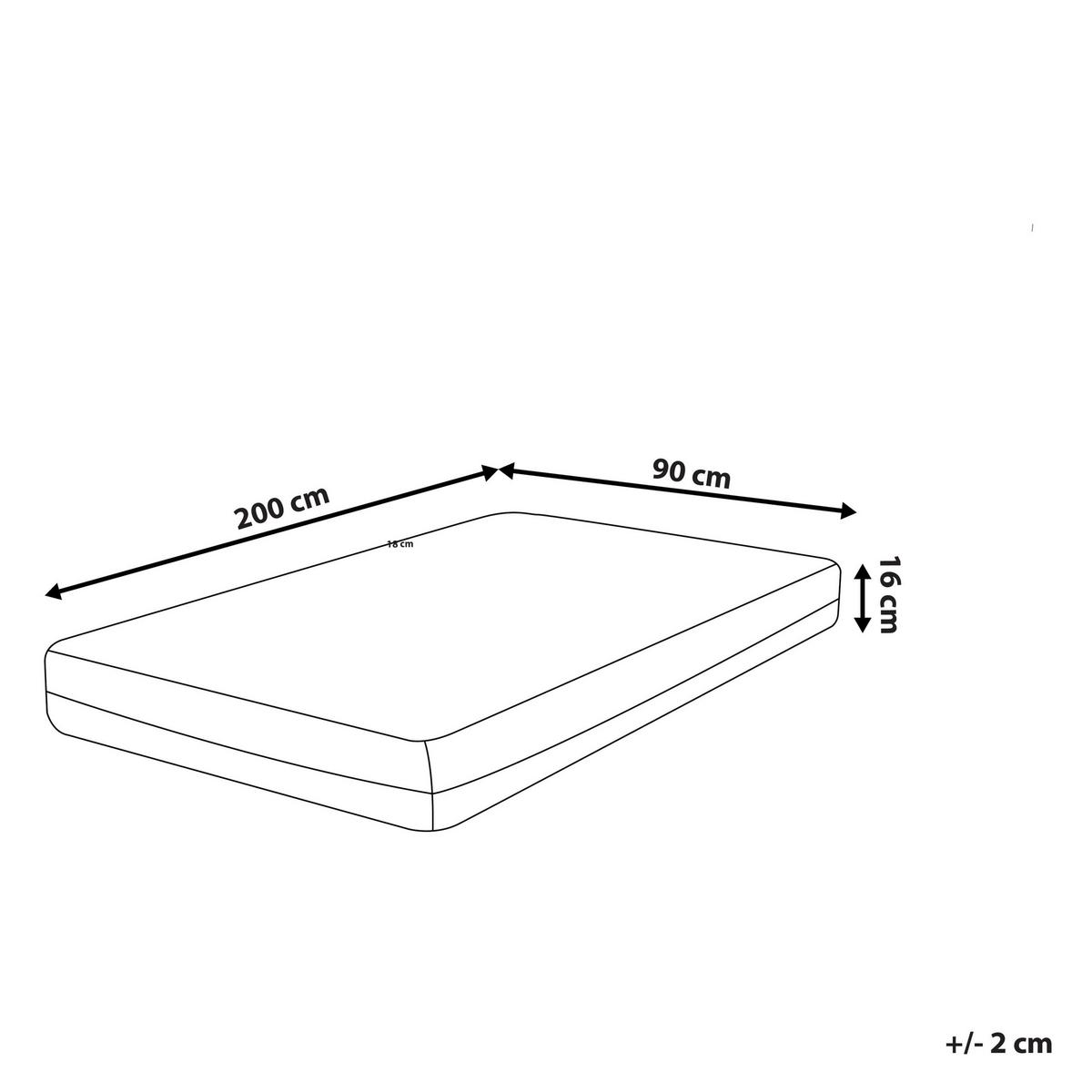 MEMORY-SCHAUMMATRATZE H2/3 Mittel 90/200 cm Serenity - Weiß, Textil (90/200cm) - Beliani