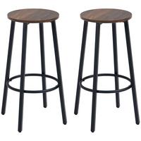 BARHOCKER Spanplatte Stahl Braun+Schwarz - Braun, Kunststoff (42/65/42cm) - HOMCOM