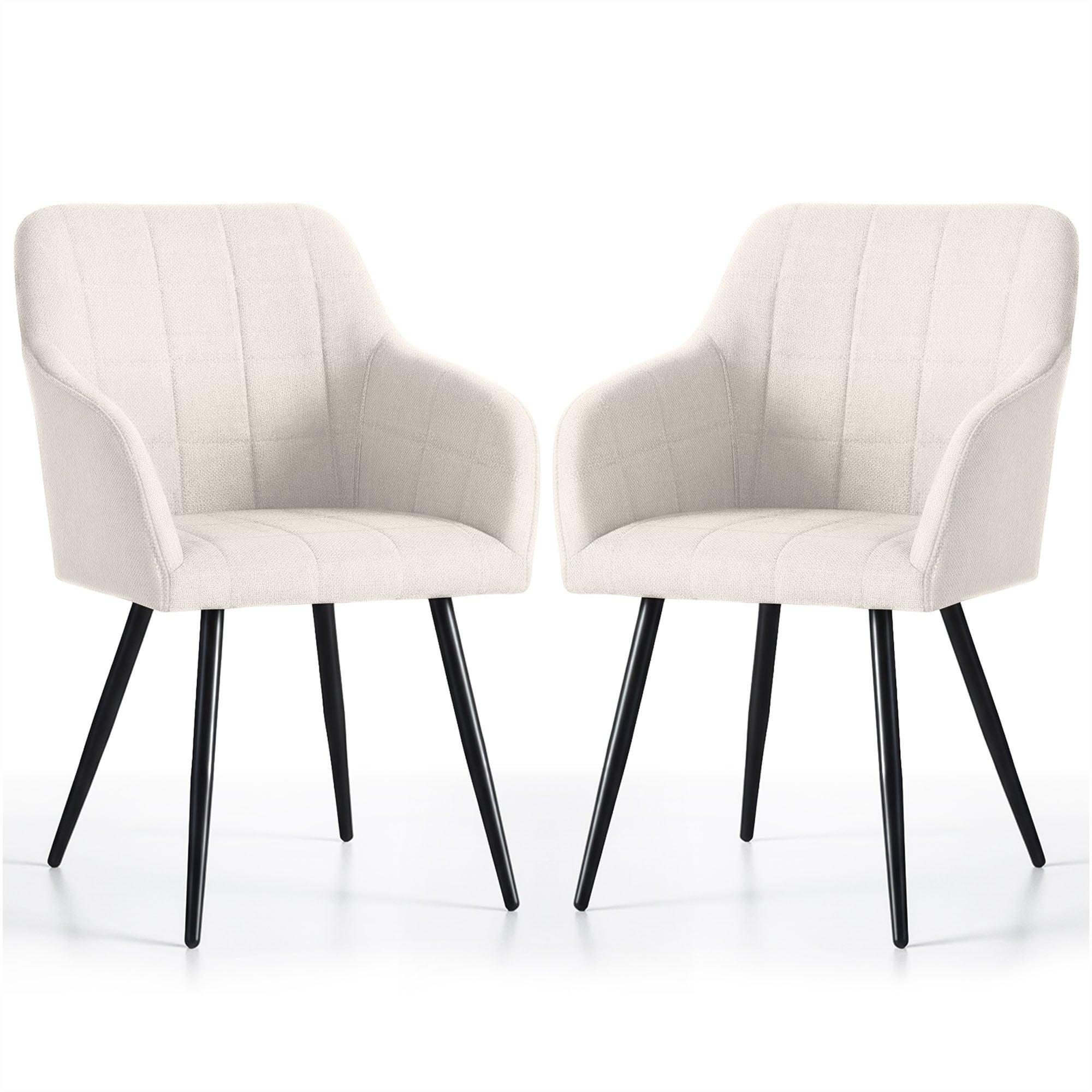 POLSTERSTUHL 2er Set, Metallbeine Creme, Schwarz 54/82/58 - Creme/Schwarz, Textil (54/82/51cm) - RAUMHIRSCH FURNITURE