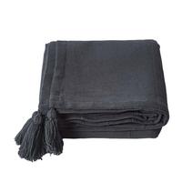 ÜBERWURF Rajput 225/255 cm, 100% Baumwolle - Schwarz, Textil (225/255cm) - Homescapes