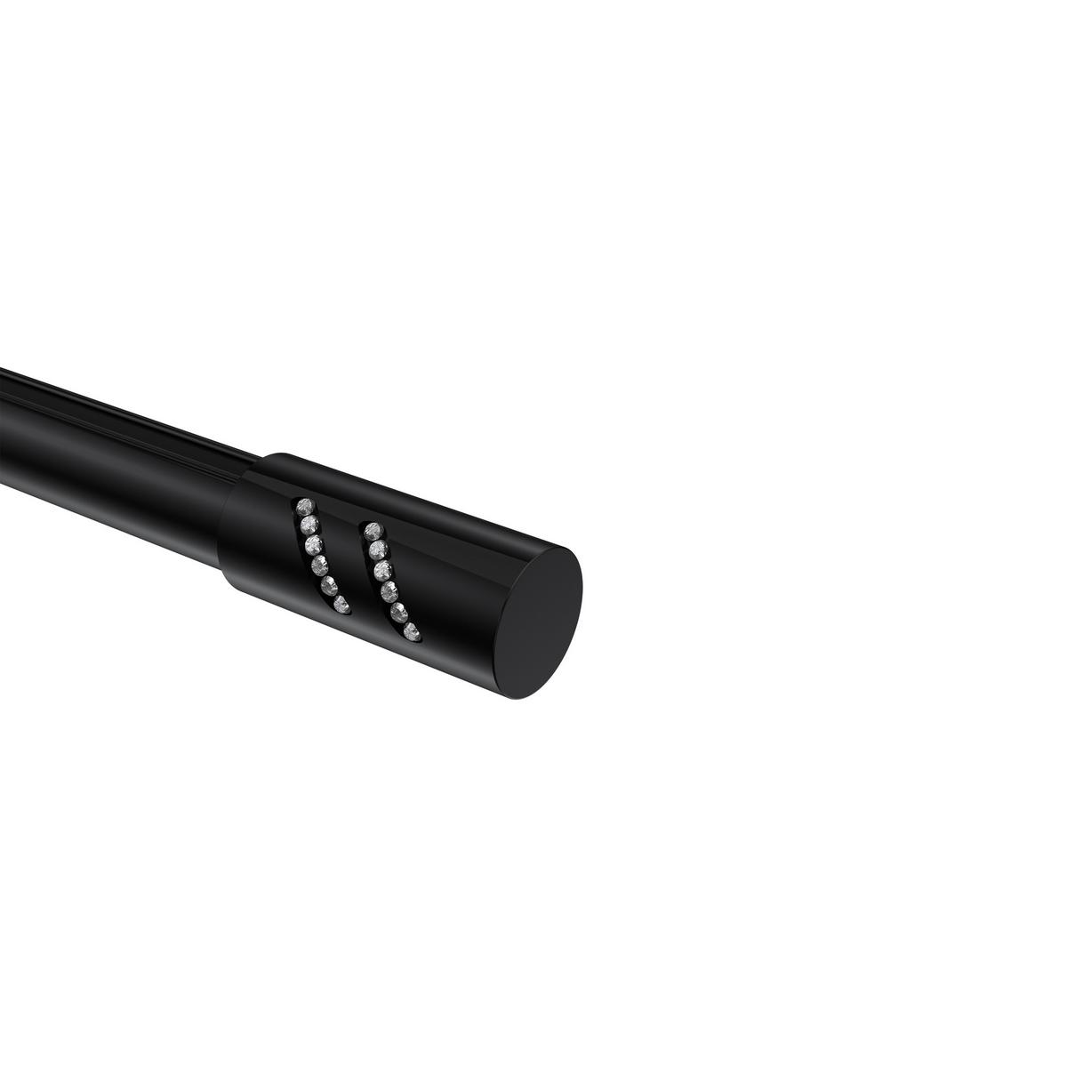 ENDSTÜCKE FÜR GARDINENSTANGEN 20 mm Ø, Zoena Schwarz, Packung 2 Stück - Schwarz, Metall (5.5/2.5/2.5cm) - INTERDECO