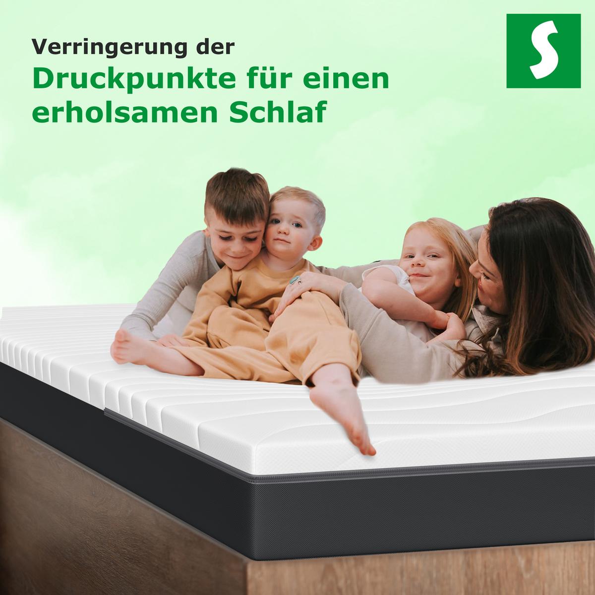 MITTELFEST Komfortable Kaltschaummatratze Öeko-Tex Zertifiziert 120 x 200 cm - Weiß, Textil (120/200cm) - Schlaftroll