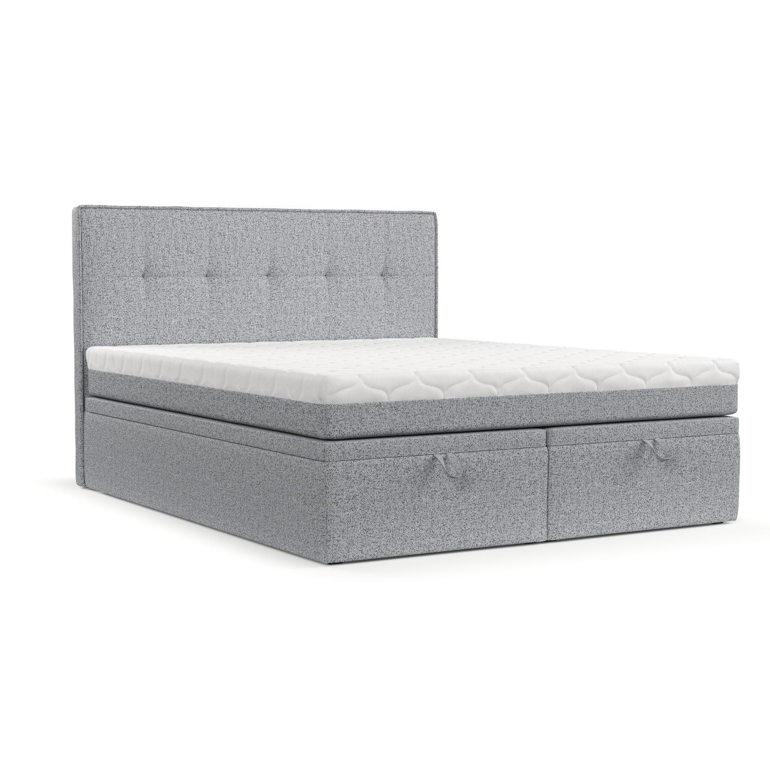 BOXBETT Arivo 200/200 cm Grau im Riva Stoff - Schwarz/Grau, Holz/Holzwerkstoff (200/200cm) - AltaBeds