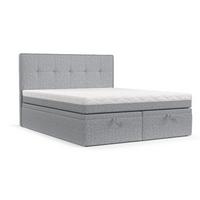 BOXBETT Arivo 200/200 cm Grau im Riva Stoff - Schwarz/Grau, Holz/Holzwerkstoff (200/200cm) - AltaBeds