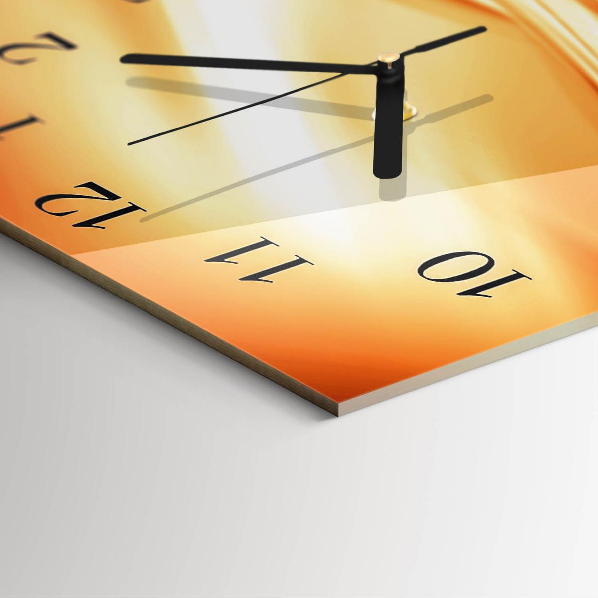 WANDUHR aus Glas 30x30 cm - Abstraktion - Orange, Glas (30/30/0.4cm) - TULUP