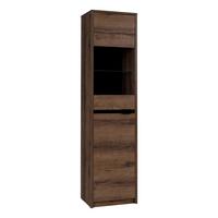 VITRINE Devon mit 2 Türen und 4 Regalböden, Eiche monastery - Eichefarben/Schwarz, Holzwerkstoff/Metall (50/200/40cm) - Beautysofa