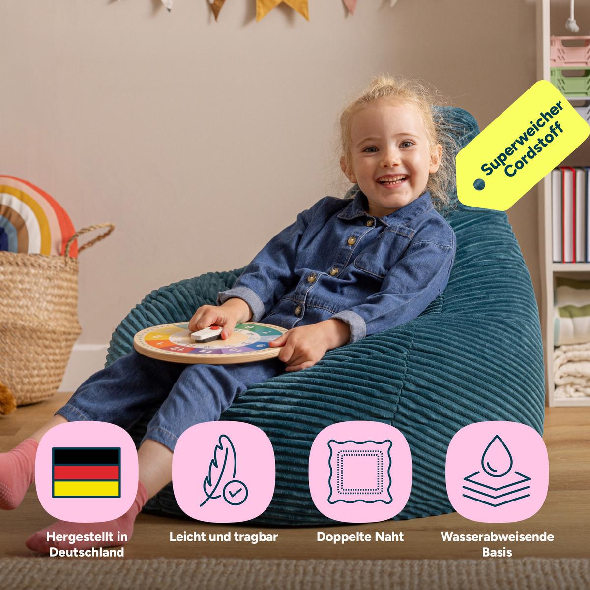 KINDERSITZSACK Sessel Dalton - Grün, Textil (69/59/65cm) - icon
