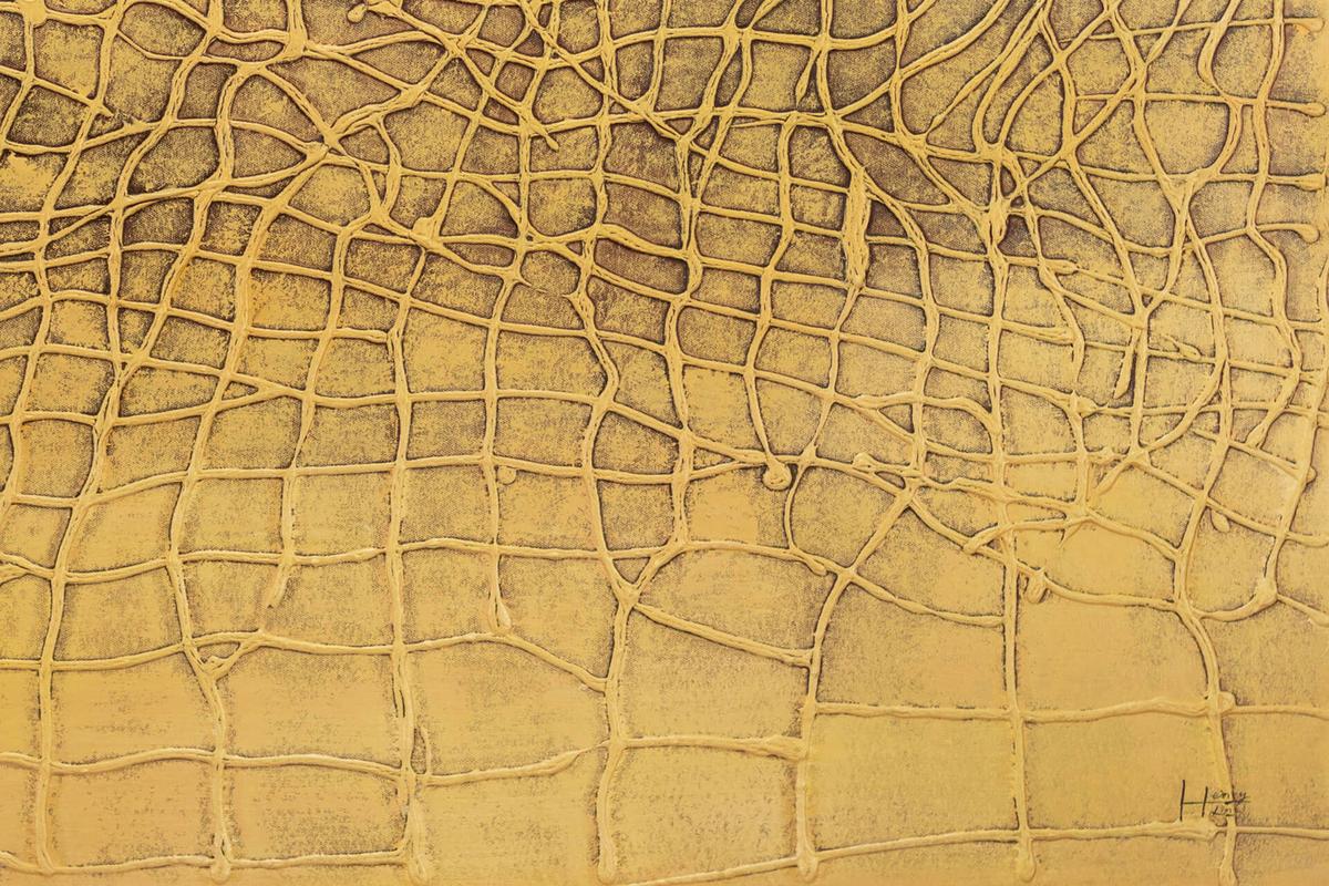 ACRYLBILD HANDGEMALT 100/75 cm - Gelb, Holz/Textil (100/75cm) - KUNSTLOFT